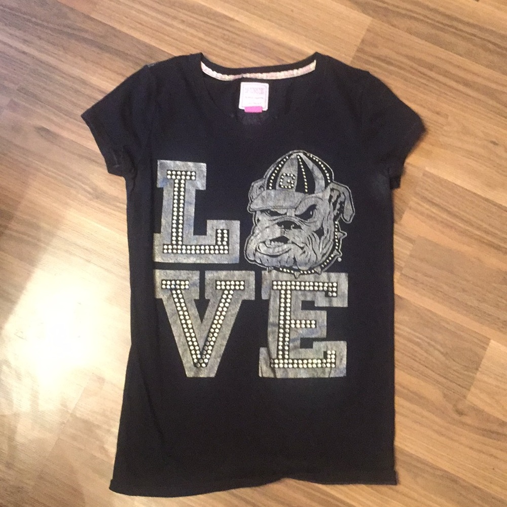 Victoria secret bull dog pink shirt